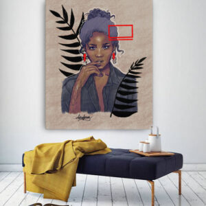 Black woman canggu Bohemian canvas print