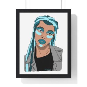 Blue lips print
