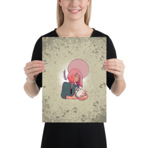 Woman holding skull