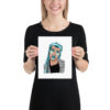 Blue lips print