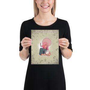 Woman holding skull