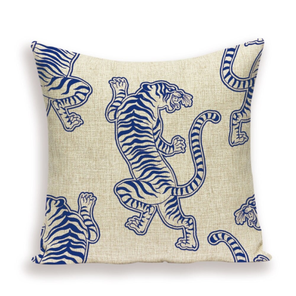 Blue tiger cushion