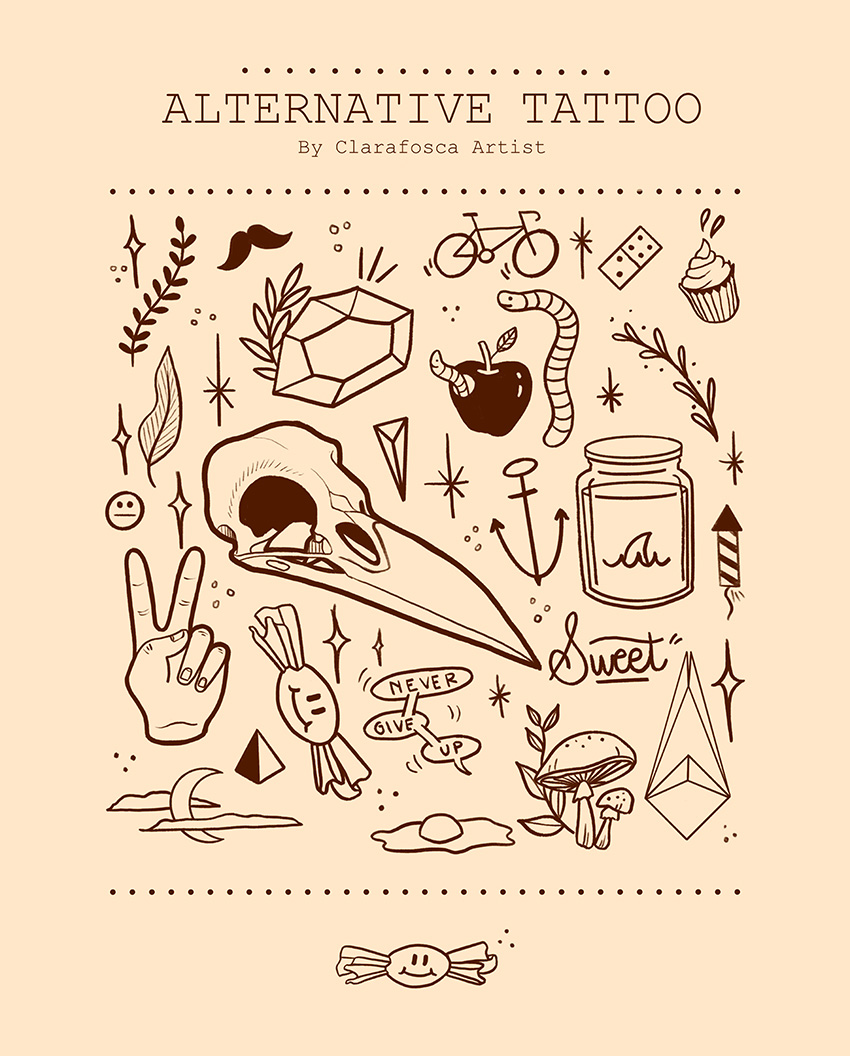 Fashion Small Pattern Tattoo Stickers Suitable Small Parts - Temu