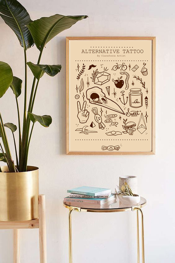 Alternative tattoo beige print