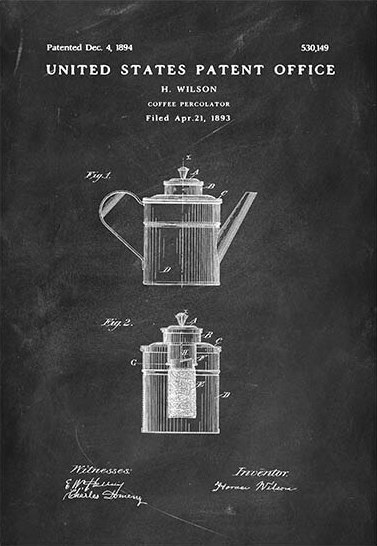 Coffee percolator Wilson patent