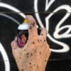 Graffiti hand in action photography