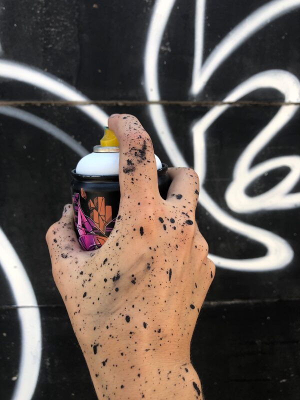 Graffiti hand in action photography
