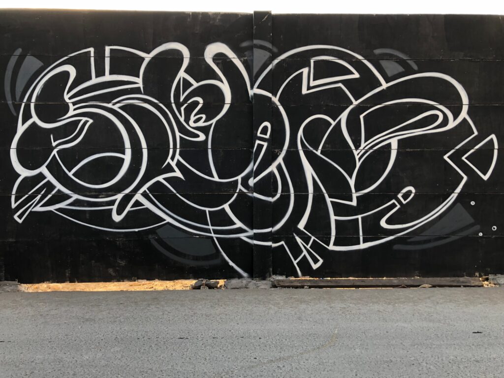 Graffiti letters black and white