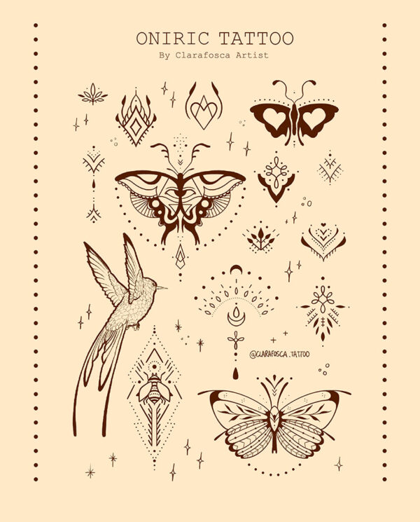 oniric tattoo beige print