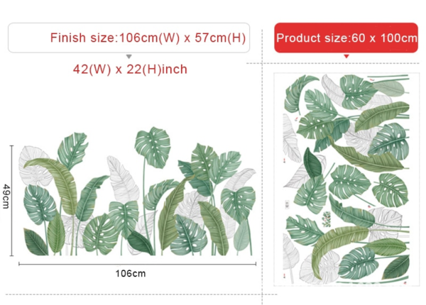 Leaves greens and whites Decal Murals