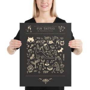fun tattoo black print