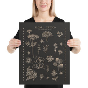 Floral Tattoo black Print