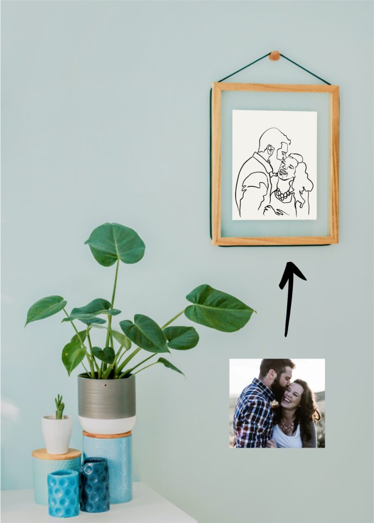 line style portrait mockup