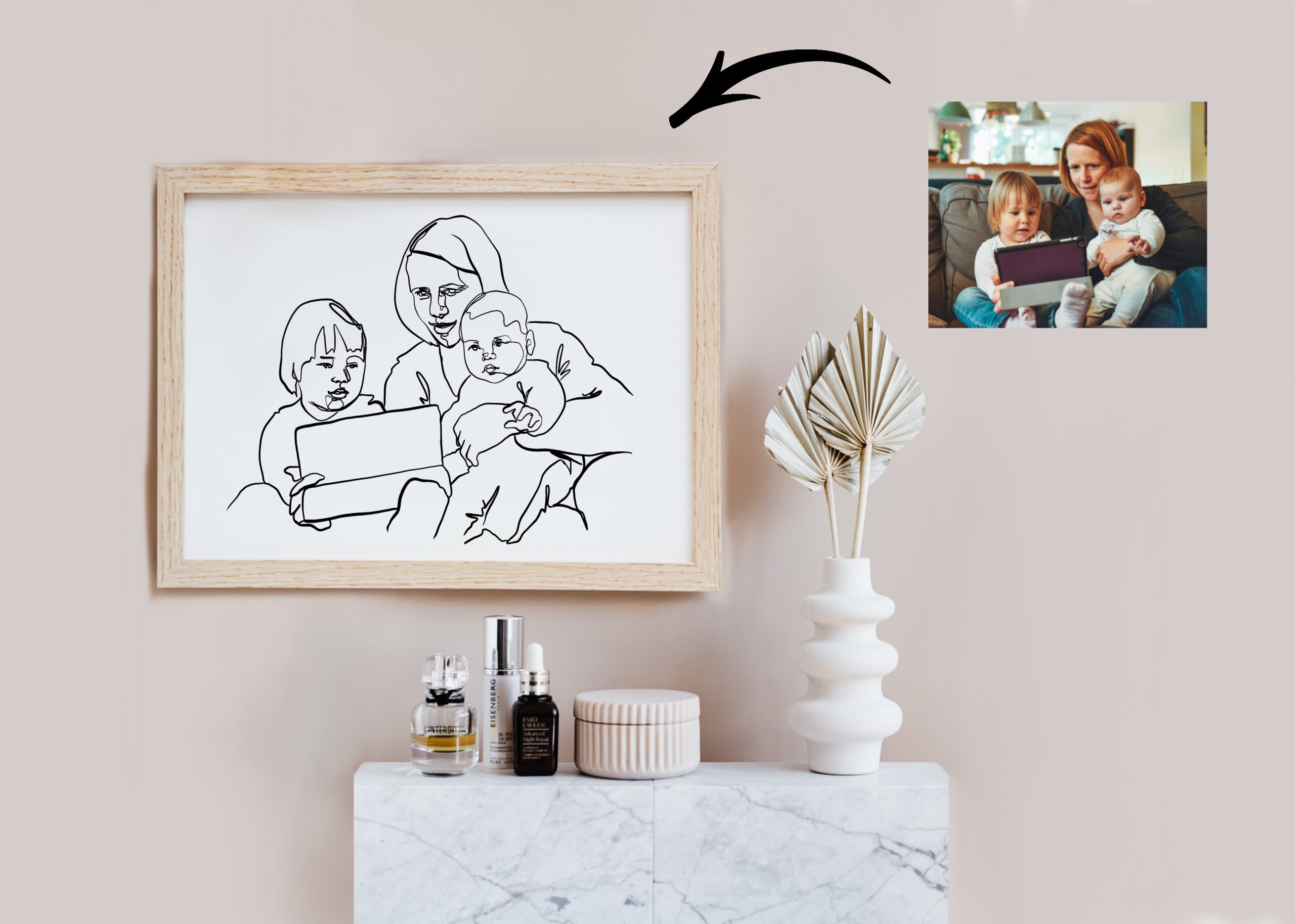 line style portrait mockup line style portrait mockup