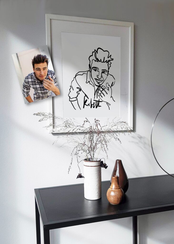 line style portrait mockup