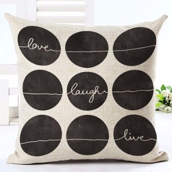 Love live laugh dots cushion