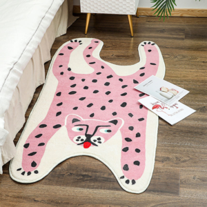 Pink leopard rug