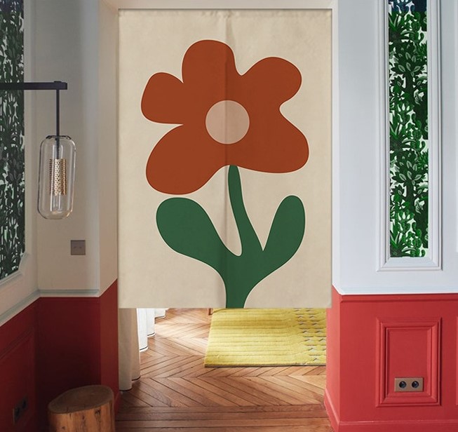 Flower doorway curtain