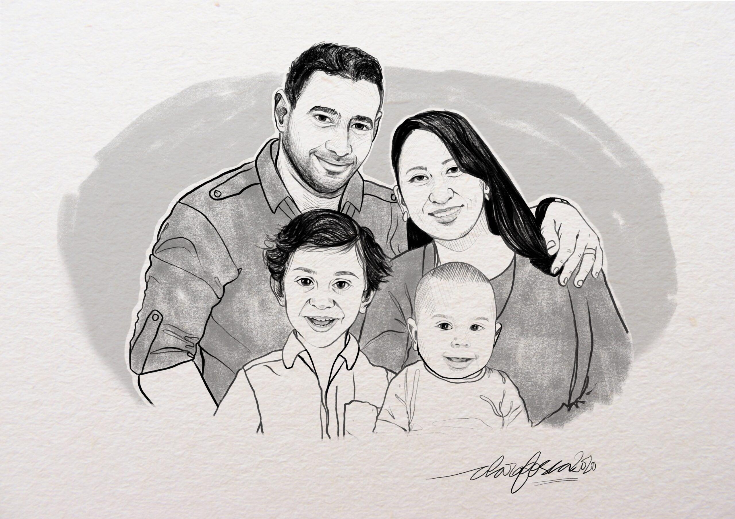 Portrait family full b-w Portrait family full b-w