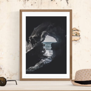 Ocean cave photography on canvas