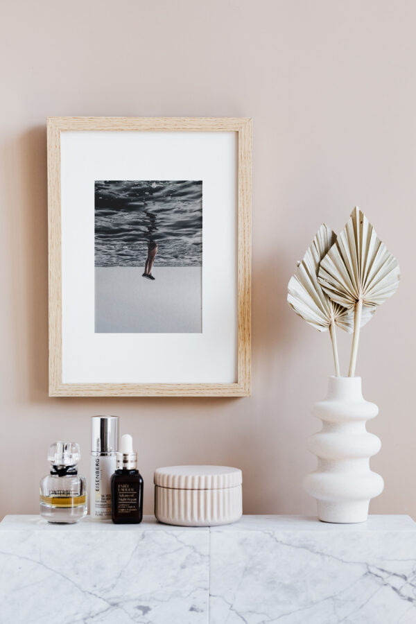 Upside down ocean photography on canvas
