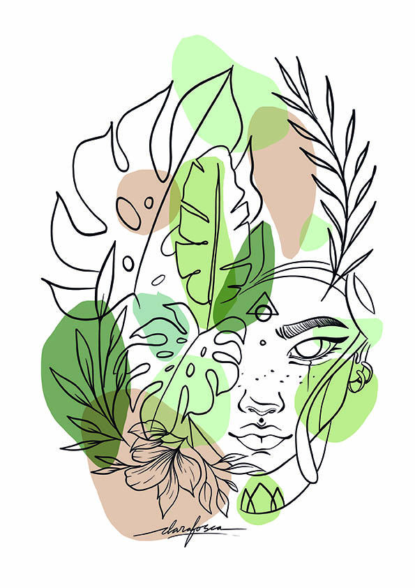 Calm nature leaves illustration